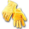 Lucas Jackson Mens Cowhide Double Palmed Work Glove; Yellow - Large LU705556